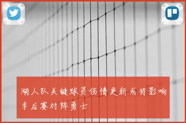 湖人队关键球员伤情更新或将影响季后赛对阵勇士